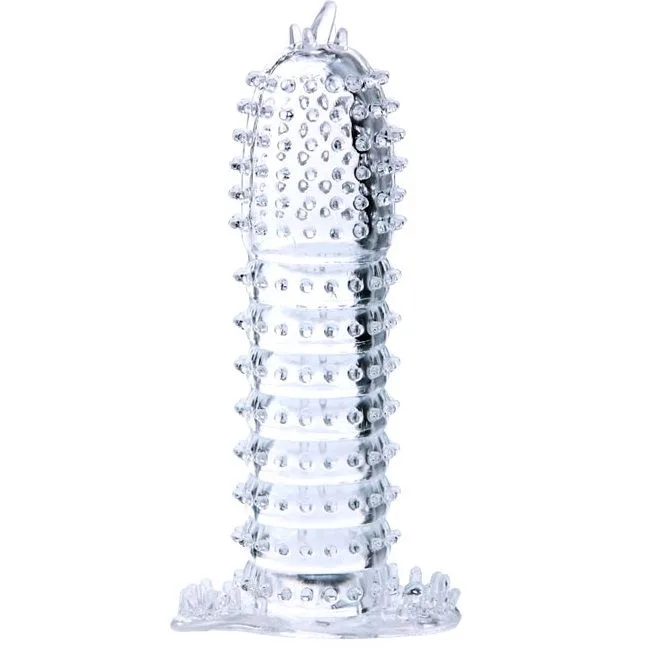 BAILE - PENIS SLEEVE MET STIMULERENDE STIPPEN TRANSPARANT 14 CM