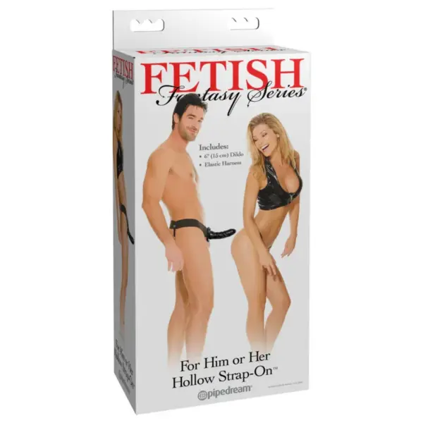 FETISH FANTASY SERIE - ZWART VERSTELBAAR HOLLE HARNAS 15 CM