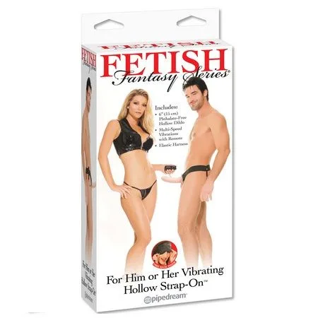 FETISH FANTASY SERIE - HOLLE TRILLENDE HARNAS VOOR HEM EN HAAR NATUURLIJK 14CM