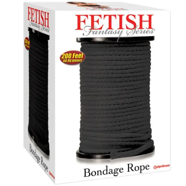 FETISH FANTASY SERIE - ZWARTE ZIJDEN TOUW BONDAGE SERIE 60,96 METER