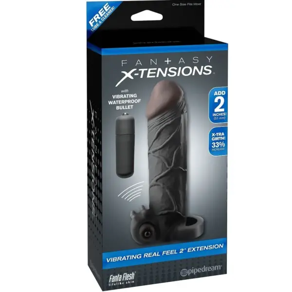 FANTASY X-TENSIONS - REAL FEEL 2 ZWARTE VIBRATOR PENISVERLENGING