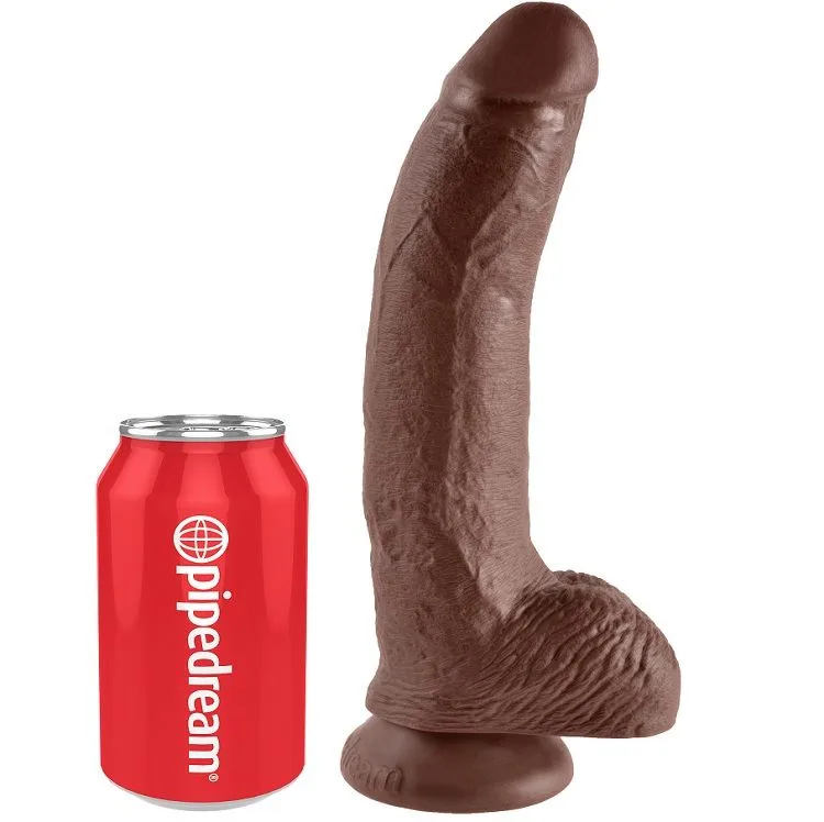 KING COCK - 9 BRUINE REALISTISCHE PENIS 22,9 CM