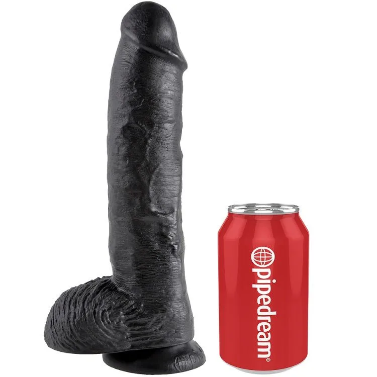 KING COCK - ZWARTE REALISTISCHE PENIS 26,5 CM