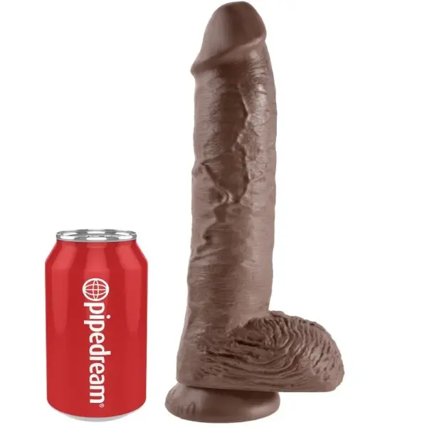 KING COCK - 10 BRUINE REALISTISCHE PENIS 26,5 CM