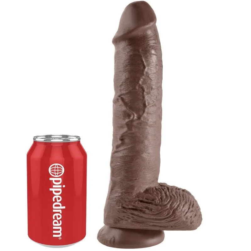 KING COCK - 10 BRUINE REALISTISCHE PENIS 26,5 CM