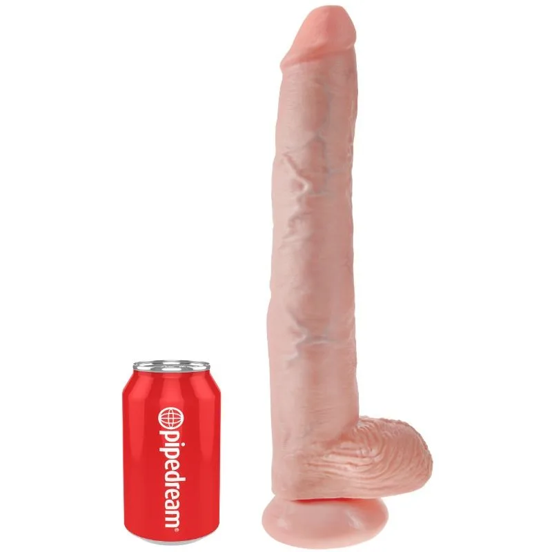 KING COCK - PENIS MET TESTIKELS 35,6 CM NATUURLIJKE KLEUR