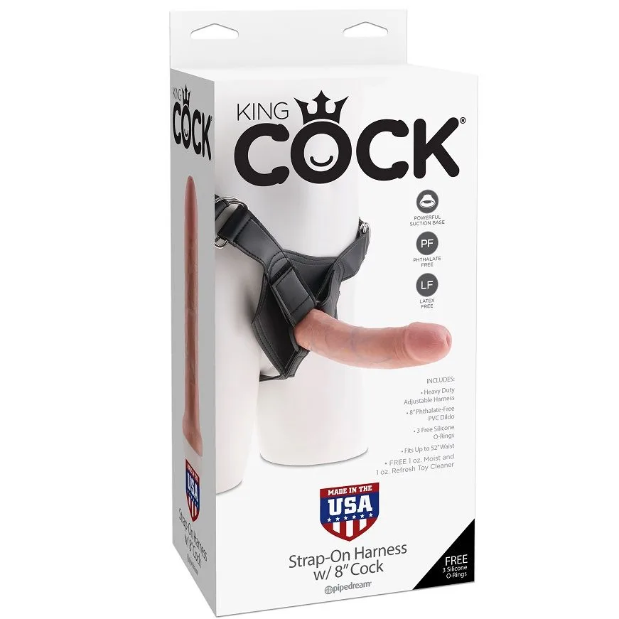 KING COCK - HARNAS MET REALISTISCHE NATUURLIJKE PENIS 20,3 CM
