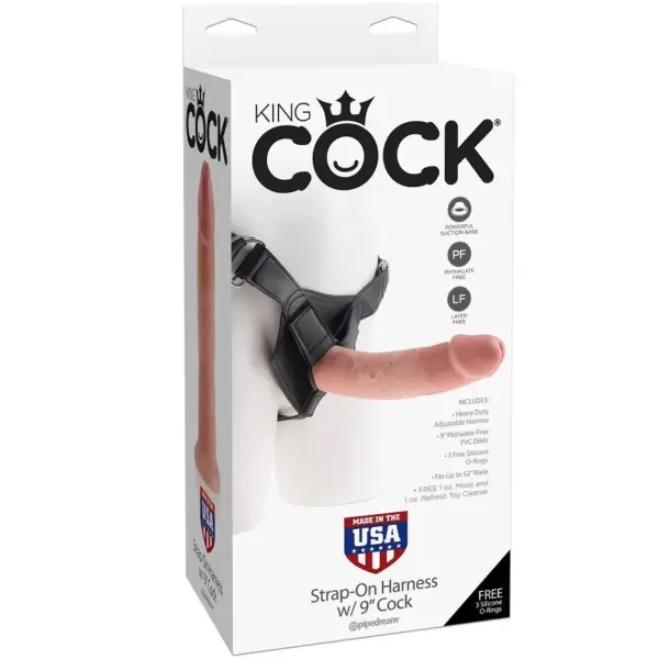 KING COCK - HARNAS MET REALISTISCHE NATUURLIJKE PENIS 22,9 CM