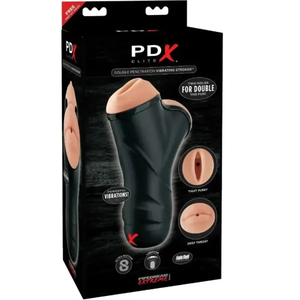 PDX ELITE - DUBBELE MOND EN VAGINA MANNELIJKE MASTURBATOR