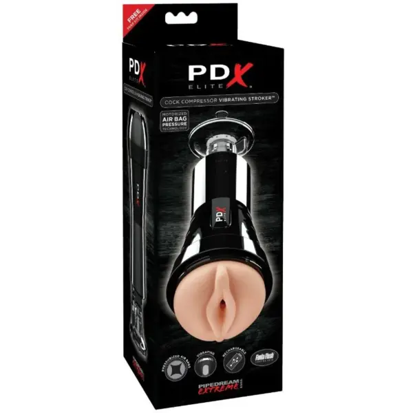 PDX ELITE - MASTURBATOR MET VIBRATIE- EN COMPRESSOREFFECT