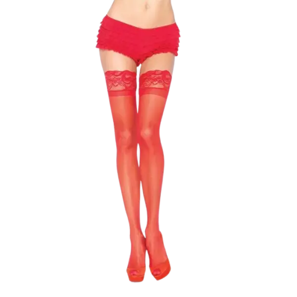 LEG AVENUE - ZELFKLEVENDE RODE KANTEN PANTY
