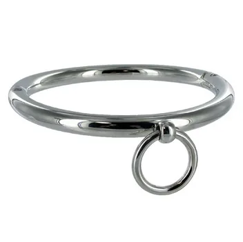 METAL HARD - BDSM HALSBAND MET RING 18CM