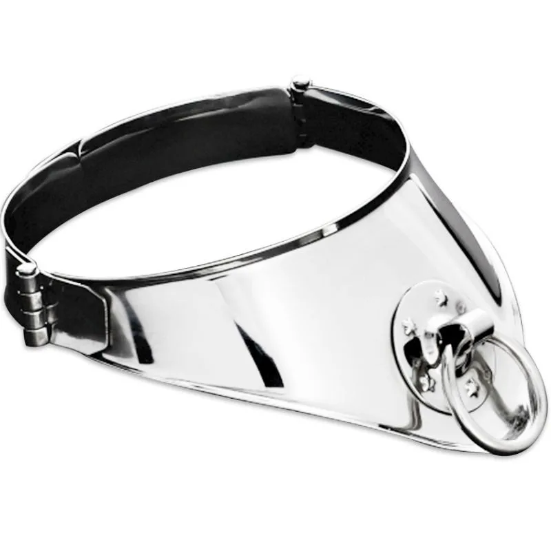 METAL HARD - BEPERKINGSHALSBAND MET RING EN HANGSLOT 12,5 CM