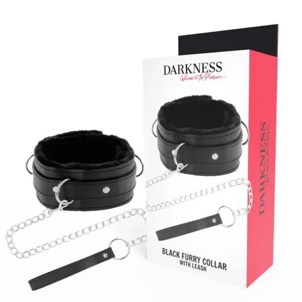 DARKNESS - COMFORTABELE HOUDING HALSBAND MET LEDEREN KETTING