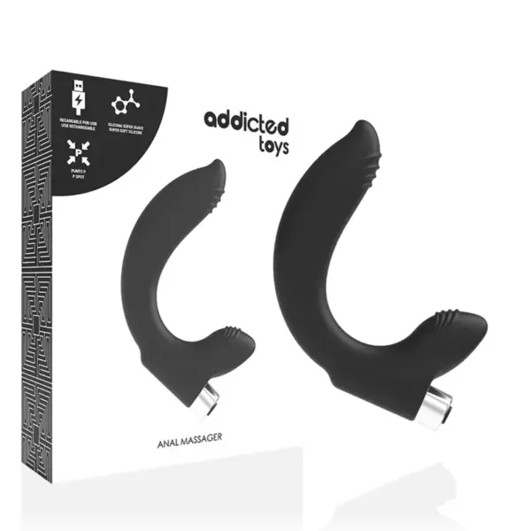 ADDICTED TOYS - OPLAADBARE PROSTAAT VIBRATOR MODEL 7 - ZWART