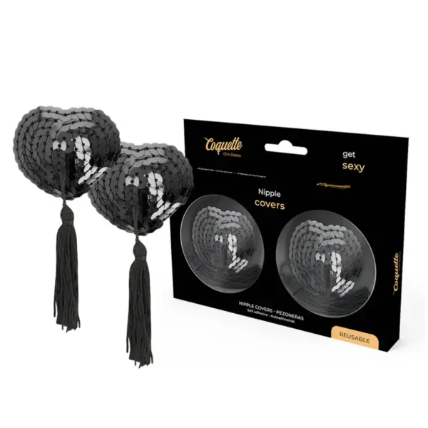 COQUETTE CHIC DESIRE - ZWARTE PAILLETTEN TEPELBEKLEDING