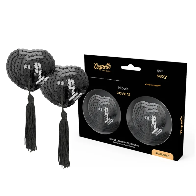 COQUETTE CHIC DESIRE - ZWARTE PAILLETTEN TEPELBEKLEDING