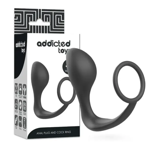 ADDICTED TOYS - ANAAL PLUG MET ZWARTE SILICONEN RING