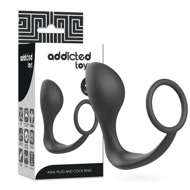 ADDICTED TOYS - ANAAL PLUG MET ZWARTE SILICONEN RING