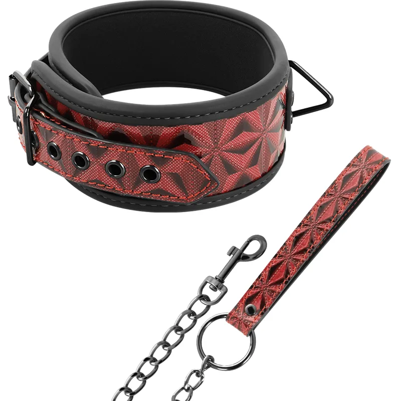 BEGME - RED EDITION NEOPREEN VOERING VEGAN LEDEREN KETTING