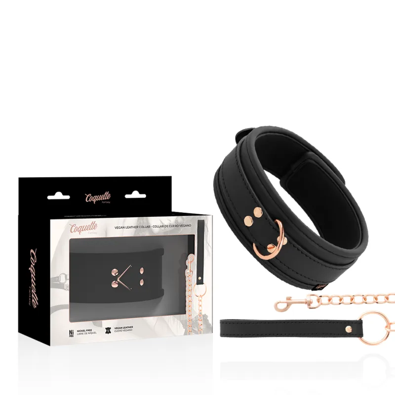 COQUETTE CHIC DESIRE - FANTASY VEGAN LEDEREN KETTING MET BAND EN NEOPREEN VOERING