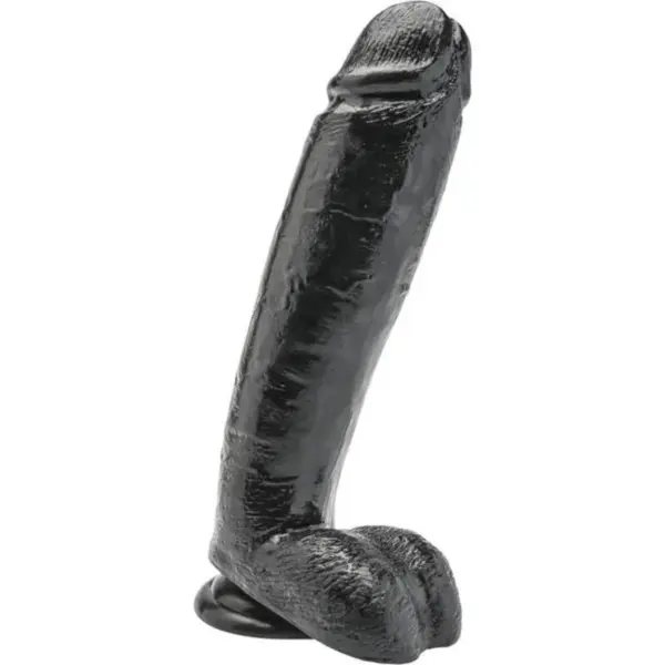 GET REAL - 25,5 CM DILDO MET ZWARTE TESTIKELEN