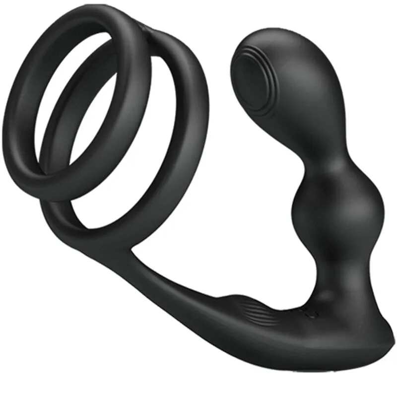 PRETTY LOVE - MARSHALL COCK RING + VIBRERENDE ANALE PLUG & AFSTANDSBEDIENING