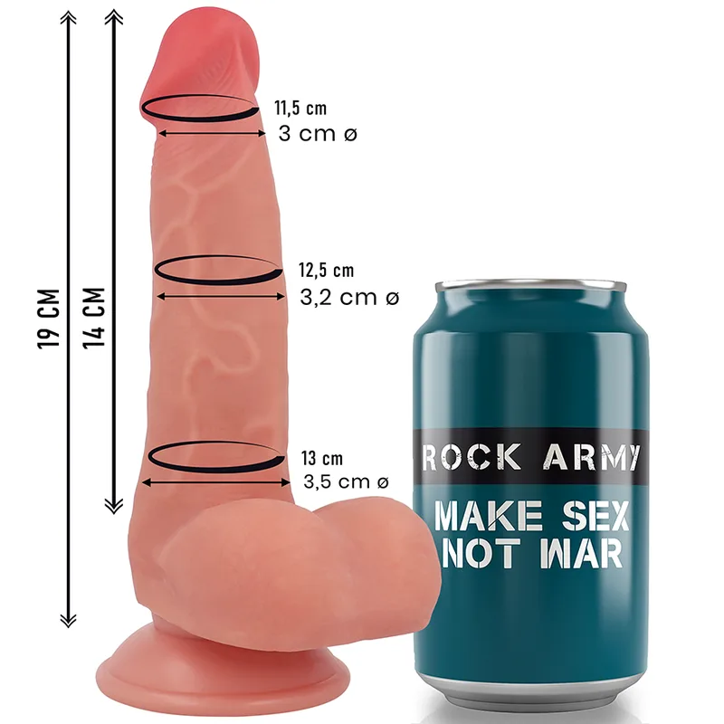 ROCKARMY - FOX 19 CM -OF- 3,2 CM VLOEIBARE SILICONEN MET DUBBELE DICHTHEID