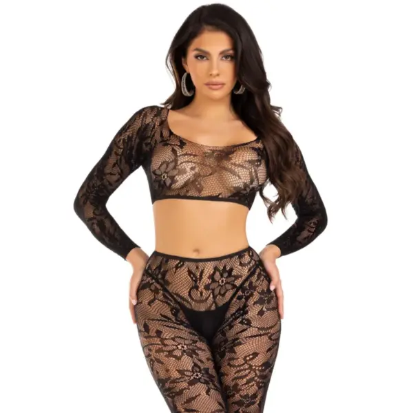 LEG AVENUE - SET MET CROP TOP EN ENKELKOUSEN