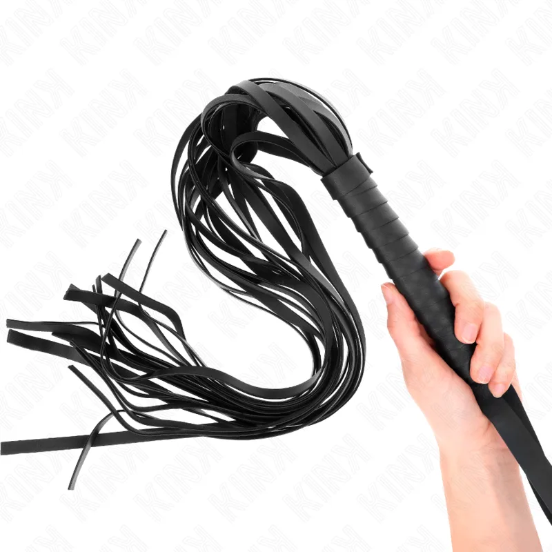 KINK - ZWARTE LANGE STAART ZWEEP MET KORTE HANDGREEP 70 CM