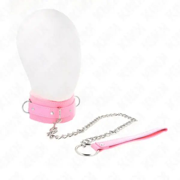 KINK - 65 CM ROZE LIJNHALSBAND MET BEPERKINGEN VERSTELBAAR 36-42 CM X 5,5 CM