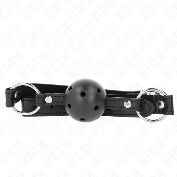KINK - 4,5 CM ZWARTE HARDE HOLLE BAL GAG MODEL 1 63,5 X 2 CM