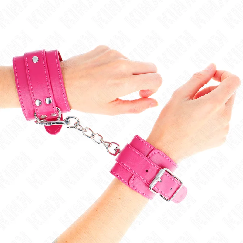 KINK - FUCHSIA POLSBANDJES MET FUCHSIA DETAILS VERSTELBAAR 20-28 CM X 5,5 CM