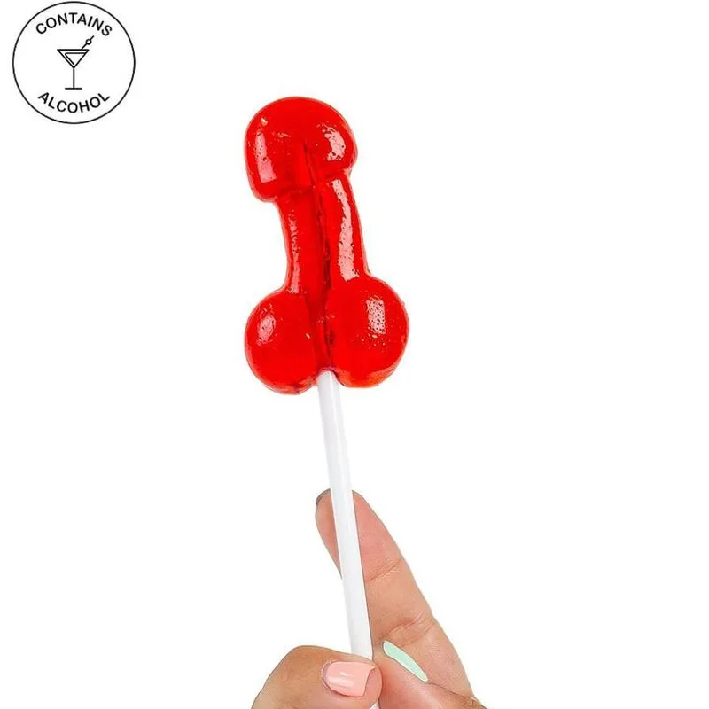 SECRETPLAY - PENIS JELLY LOLLIPOP MET ALCOHOL AARDBEIEN DAIQUIRI