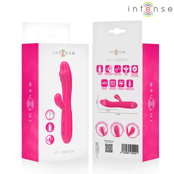 INTENSE - IVY FLEXIBELE VIBRATOR 10 VIBRATIES MET STIMULERENDE TONG ROZE