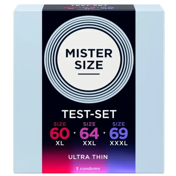 MISTER SIZE - CONDOOMPROEFSET MAAT 60-64-69 MM (3 STUKS)