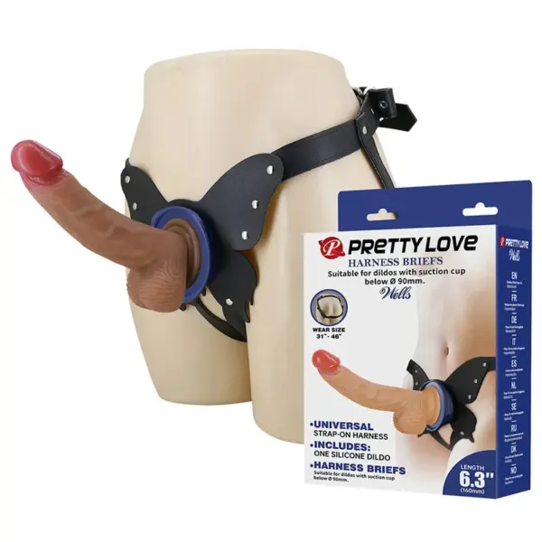 PRETTY LOVE - YETI STRAP-ON HARNAS MET ZUIGDILDO FLESH