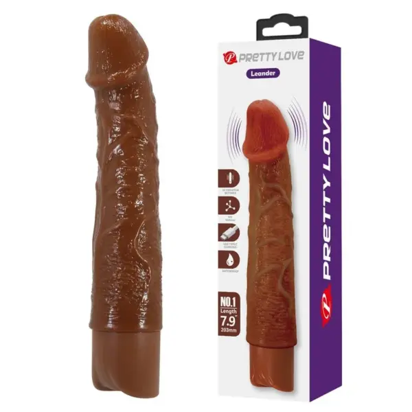 PRETTY LOVE - LEONARDO REALISTISCHE VIBRATOR 20 CM Ø 4 CM BRUIN