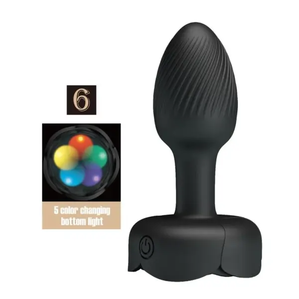 PRETTY LOVE - OPLAADBARE VIBRERENDE ANALE PLUG MET 10 STANDEN, ZWART