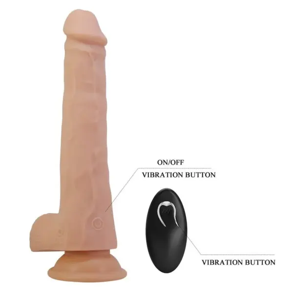 PRETTY LOVE - MILES DRAAIBARE & DRAAIENDE VIBRERENDE DILDO MET AFSTANDSBEDIENING 23,5 CM Ø 4,8 CM NATUURLIJK