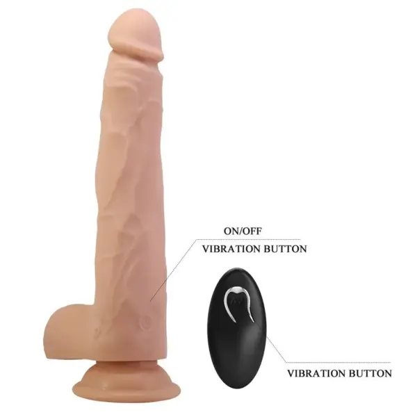 PRETTY LOVE - NOLAN DRAAIBARE & VIBRERENDE DILDO MET AFSTANDSBEDIENING 24,5 CM Ø 5 CM NATUURLIJK
