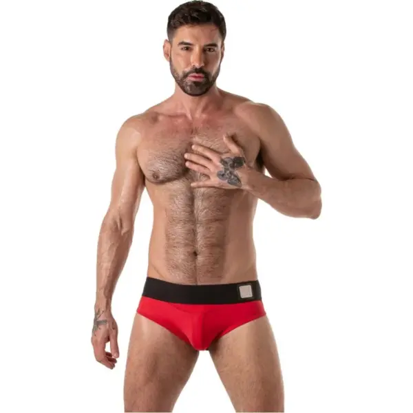 LOCKER GEAR - JOCKSTRAP MET BREDE TAILLEBAND, ROOD S