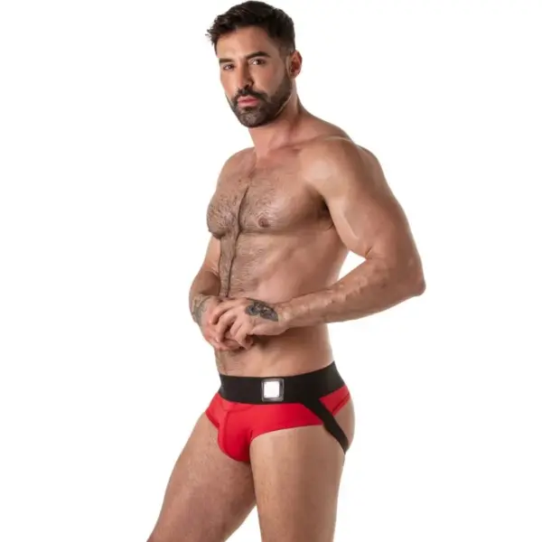 LOCKER GEAR - JOCKSTRAP MET BREDE TAILLEBAND, ROOD, MAAT L