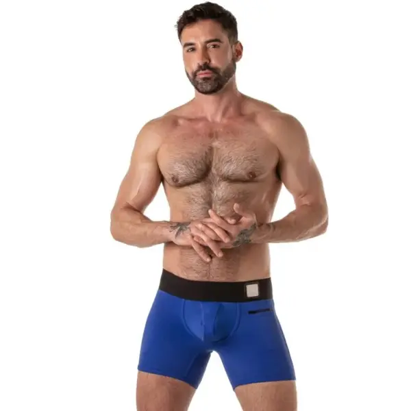 LOCKER GEAR - BOXERSHORT MET BREDE TAILLEBAND, BLAUW, MAAT M