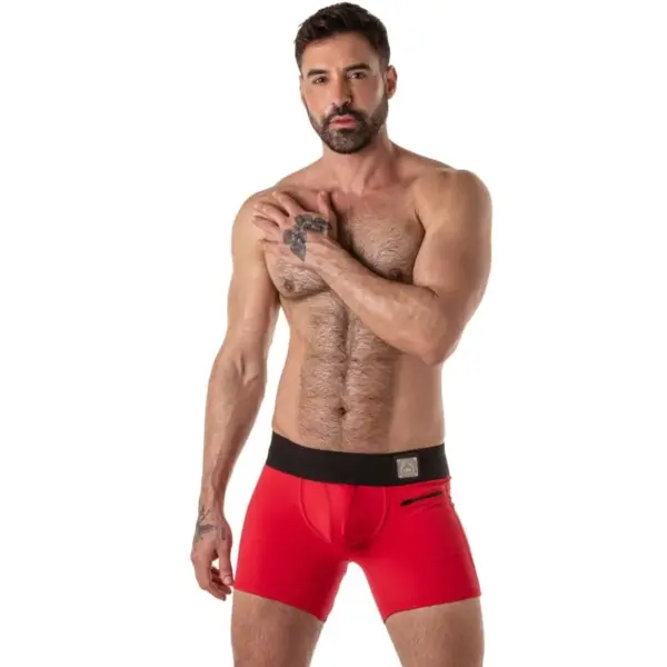 LOCKER GEAR - BOXERSHORT MET BREDE TAILLEBAND, ROOD, MAAT L