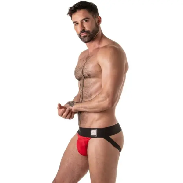 LOCKER GEAR - JOCKSTRAP MET BREDE TAILLEBAND, ROOD XL