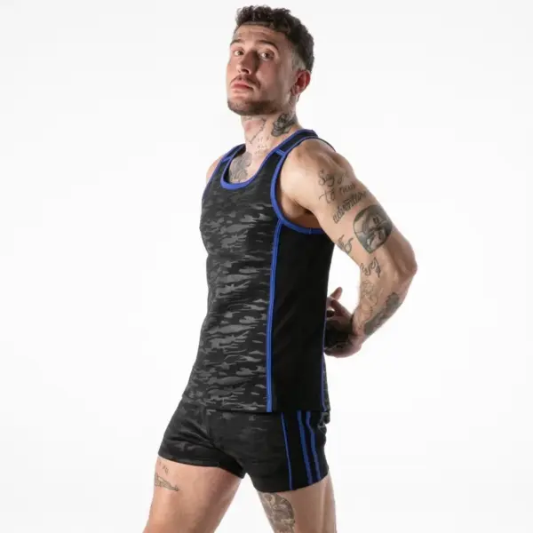 LOCKER GEAR - VOLLEDIG MILITAIRE TANKTOP MET TOEGANG, BLAUW S