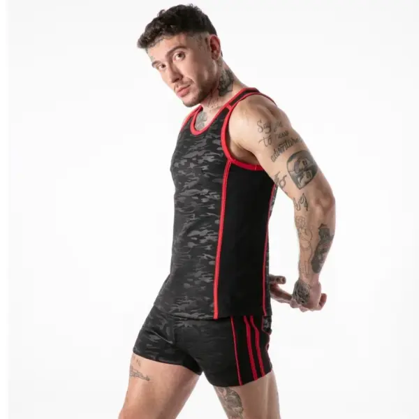 LOCKER GEAR - VOLLEDIG MILITAIRE TANKTOP MET TOEGANG, ROOD L