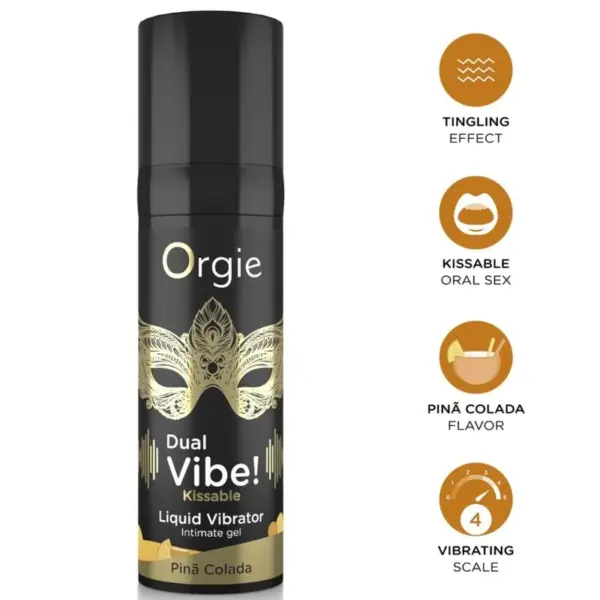ORGIE - DUBBELE VIBE! PIÑA COLADA KUSSBARE VLOEISTOF VIBRATOR 15 ML