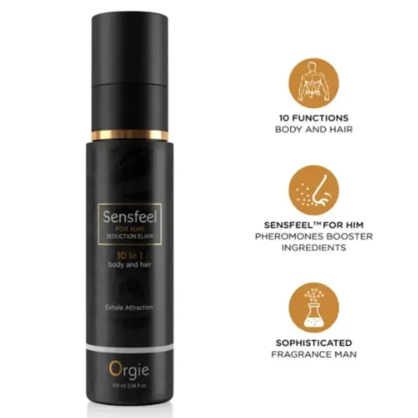 ORGIE - SENSFEEL VOOR MANNEN VERLEIDINGSELIXIR 10-IN-1 LICHAAM EN HAAR 100 ML